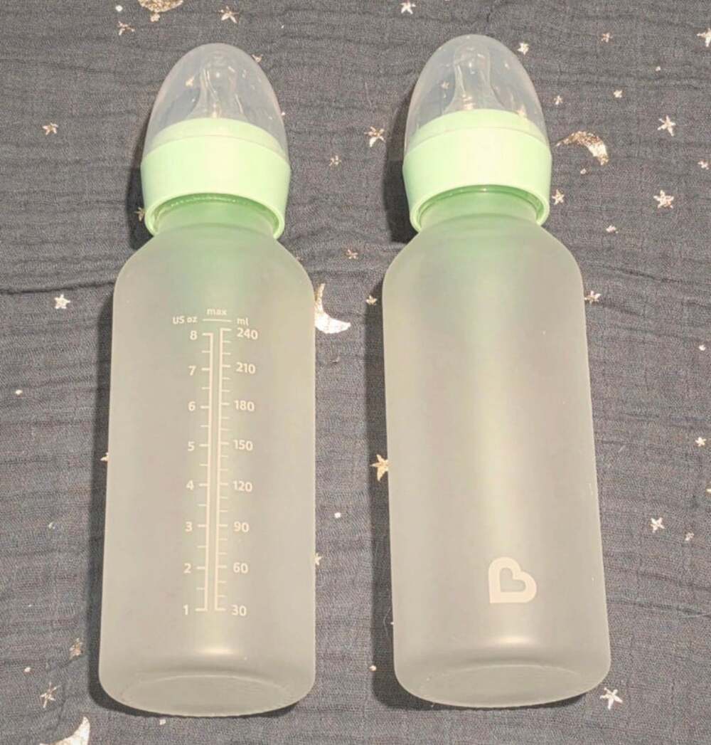 Munchkin BOND Silicone Coated Glass Baby Bottles - Mint - 8 fl oz / 2-Pack